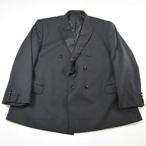 Mantoni 50R Black 100% Wool Double Breasted Mens‎ Blazer Suit Jacket Sport Coat